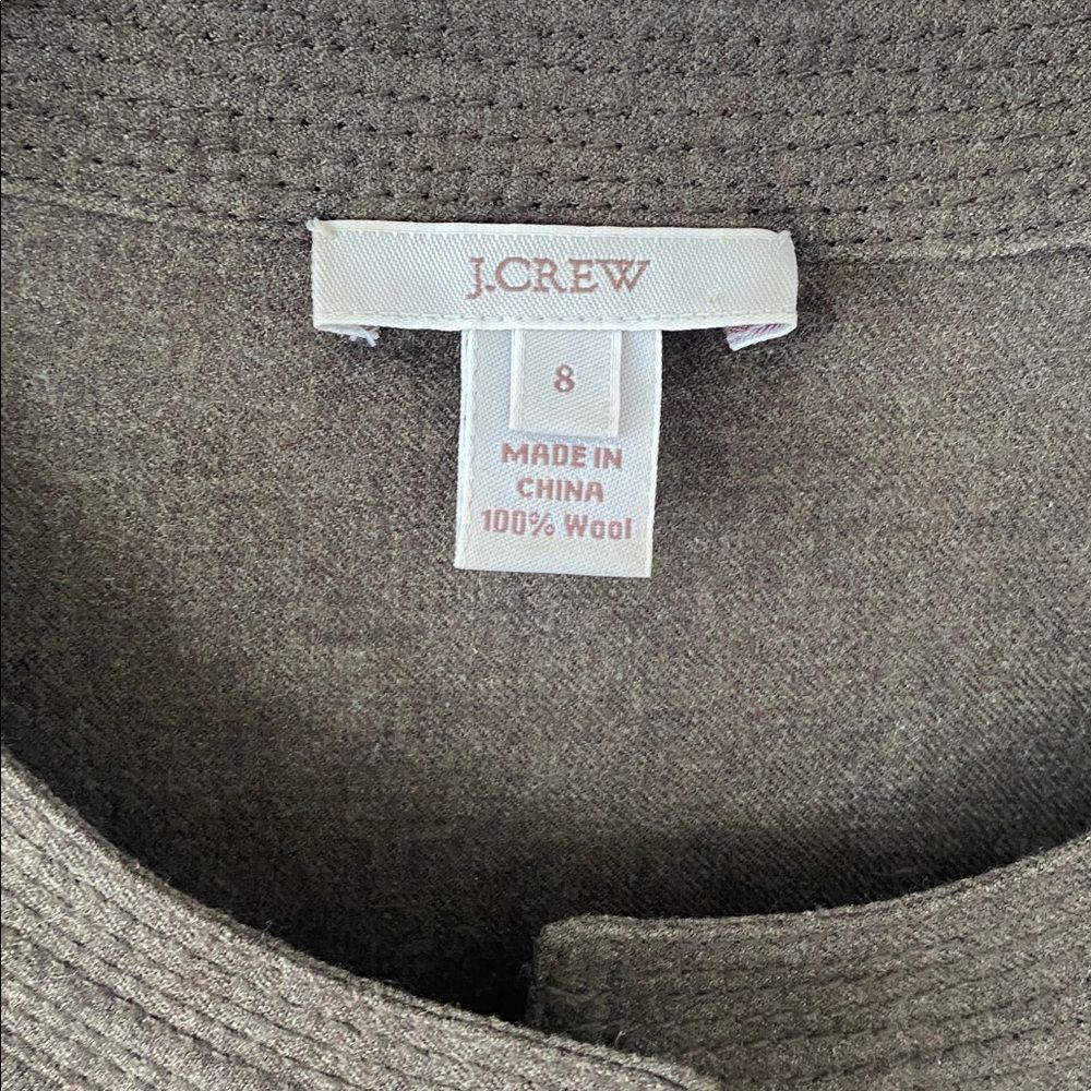 J.Crew Pin Tucked Dropped Waist Long Sleeve Wool Dress in Olive Sz 8 Military - Picture 8 of 12